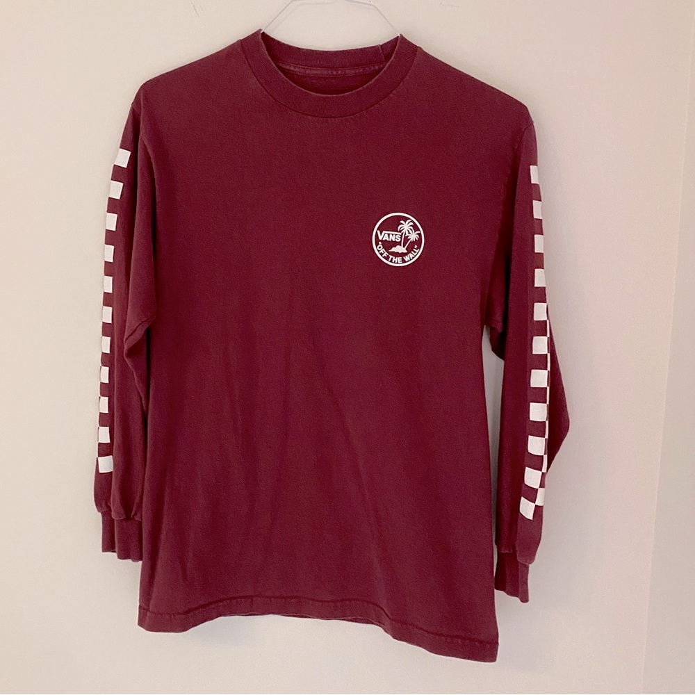 Vans mens long sleeve “off the wall”  checkerboard sleeves  Medium classic Fit